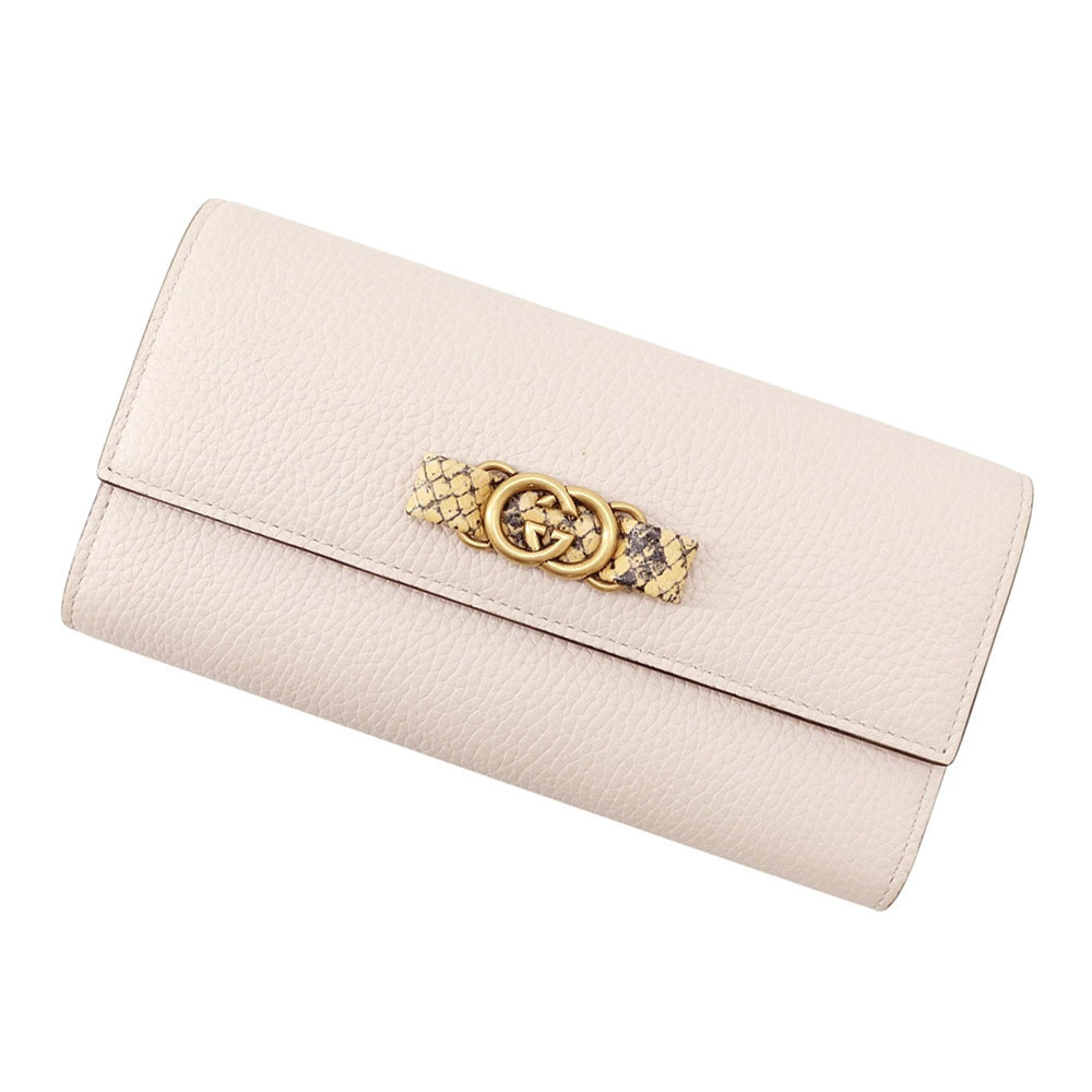 Gucci Long Wallet Interlocking GG Python Gucciwallet White
